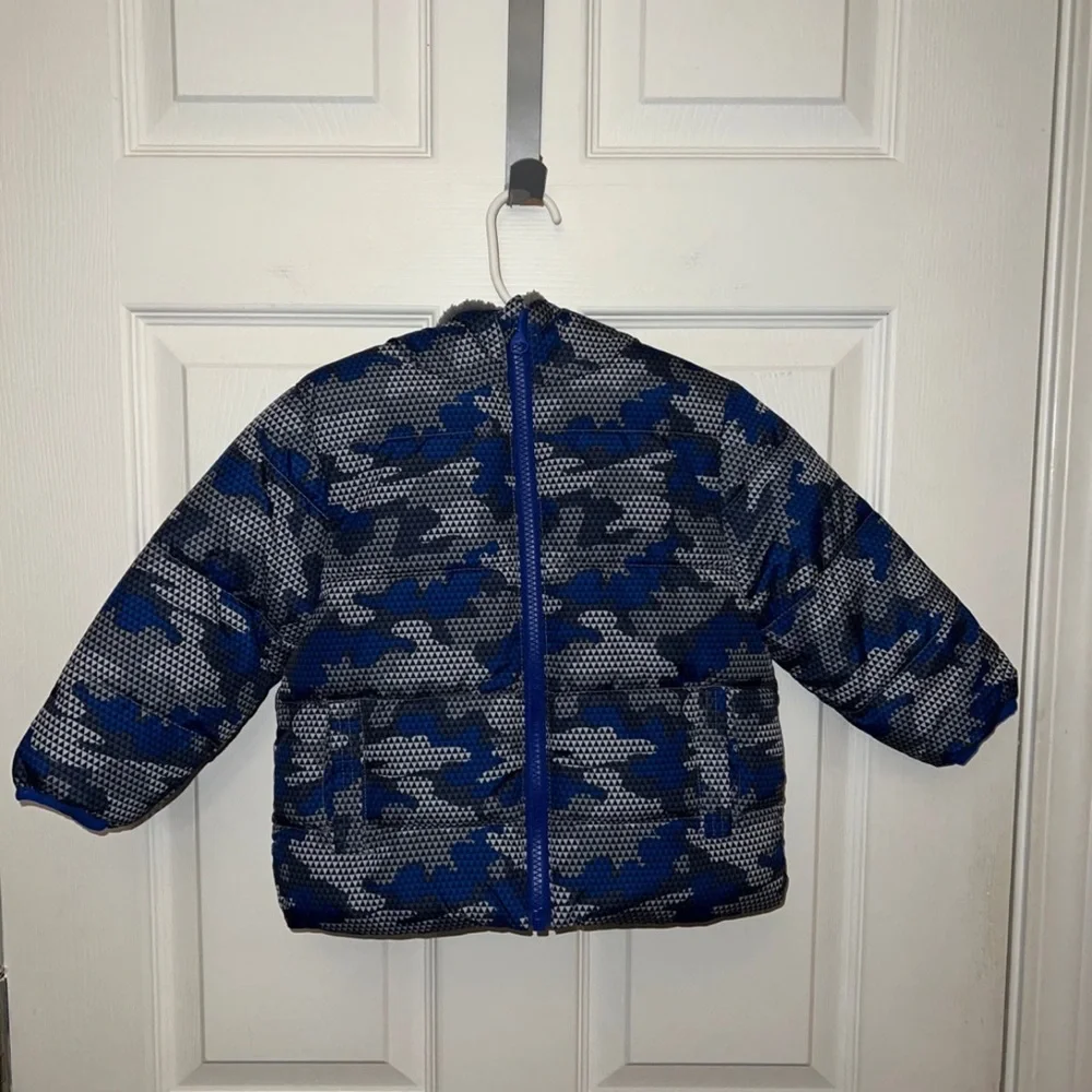 Swiss Tech Baby Toddler Boy Puffer Jacket Winter Coat Blue Camo